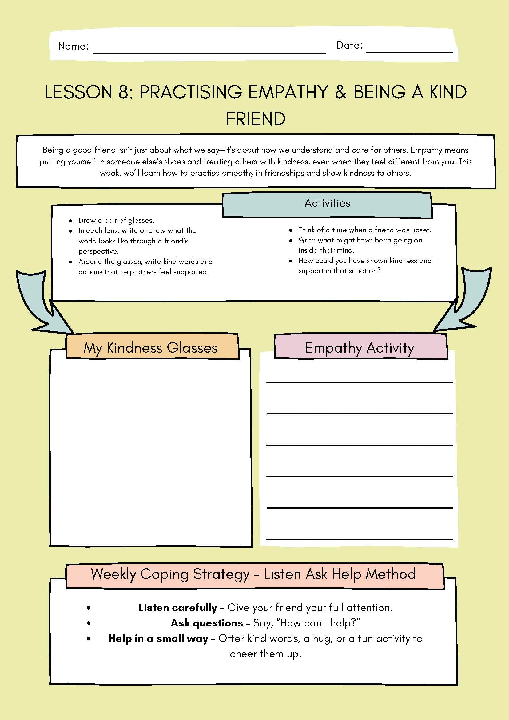 8. Practicing Empathy & Being a Kind Friend Classroom Resources for Kids