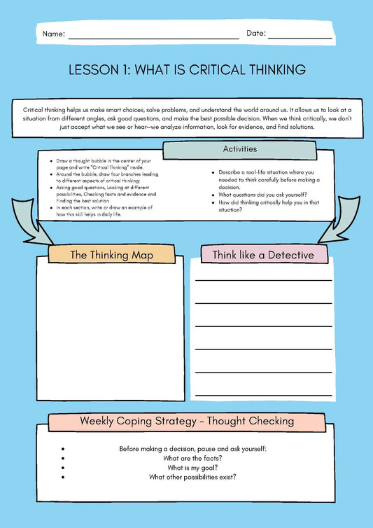 Critical Thinking & Problem Solving Workbook Classroom Resources for Kids