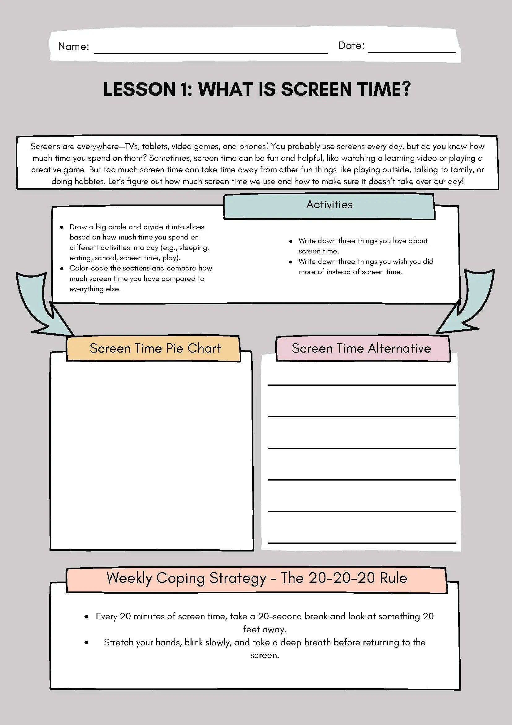 THE ULTIMATE SCREEN TIME & DIGITAL BALANCE WORKBOOK Classroom Resources for Kids