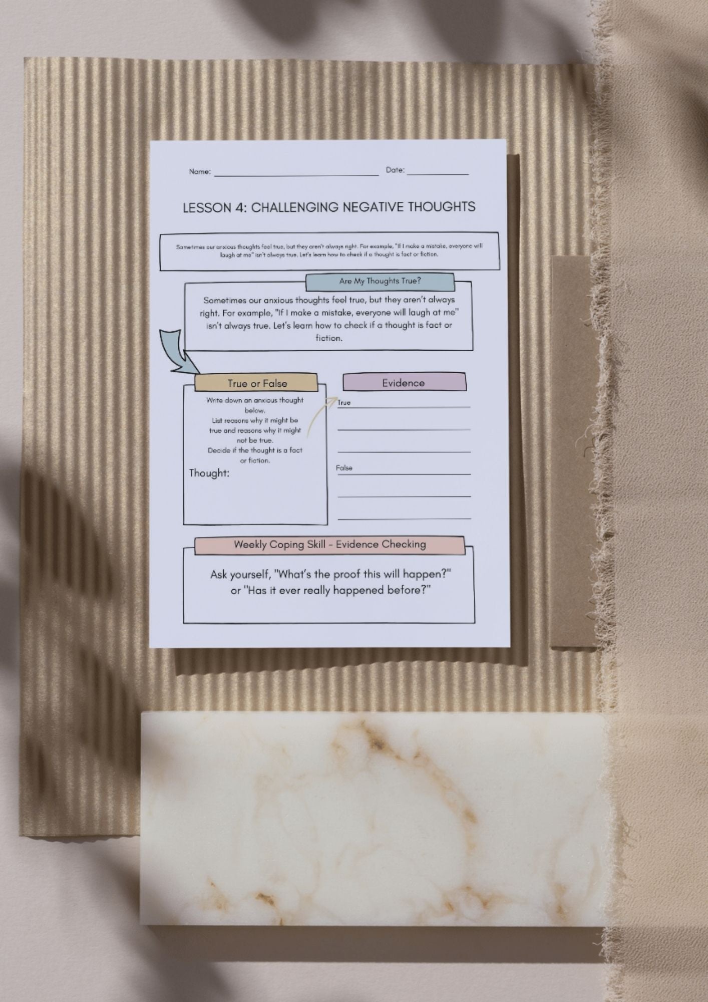 4. Challenging Negative Thoughts (CBT for kids) Classroom Resources for Kids