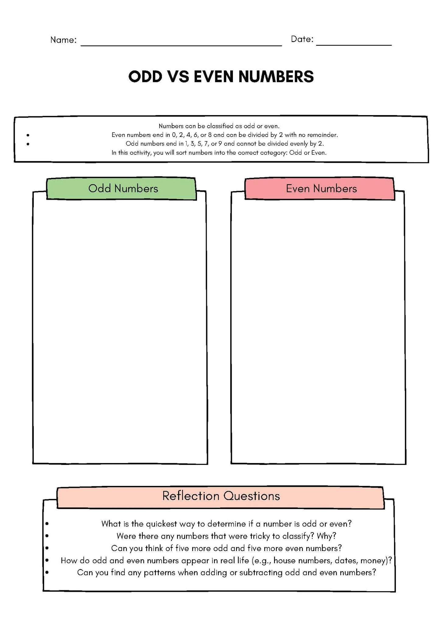 Odd vs Even Numbers Sorting Activity – Fun & Interactive Math Game for Kids! Classroom Resources for Kids