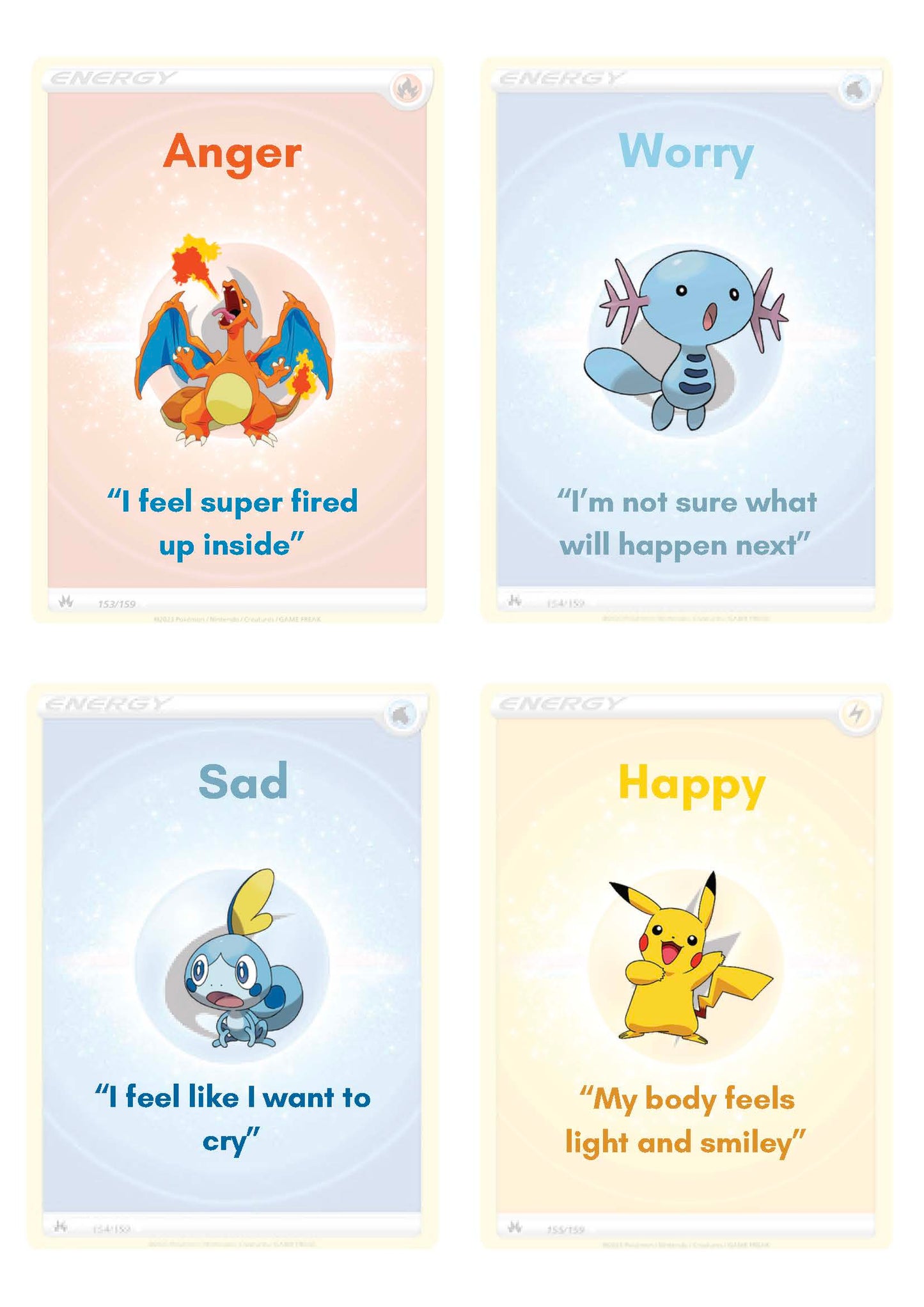 Pokémon-Themed Emotions, Needs & Communication Cards (Complete Set) Classroom Resources for Kids